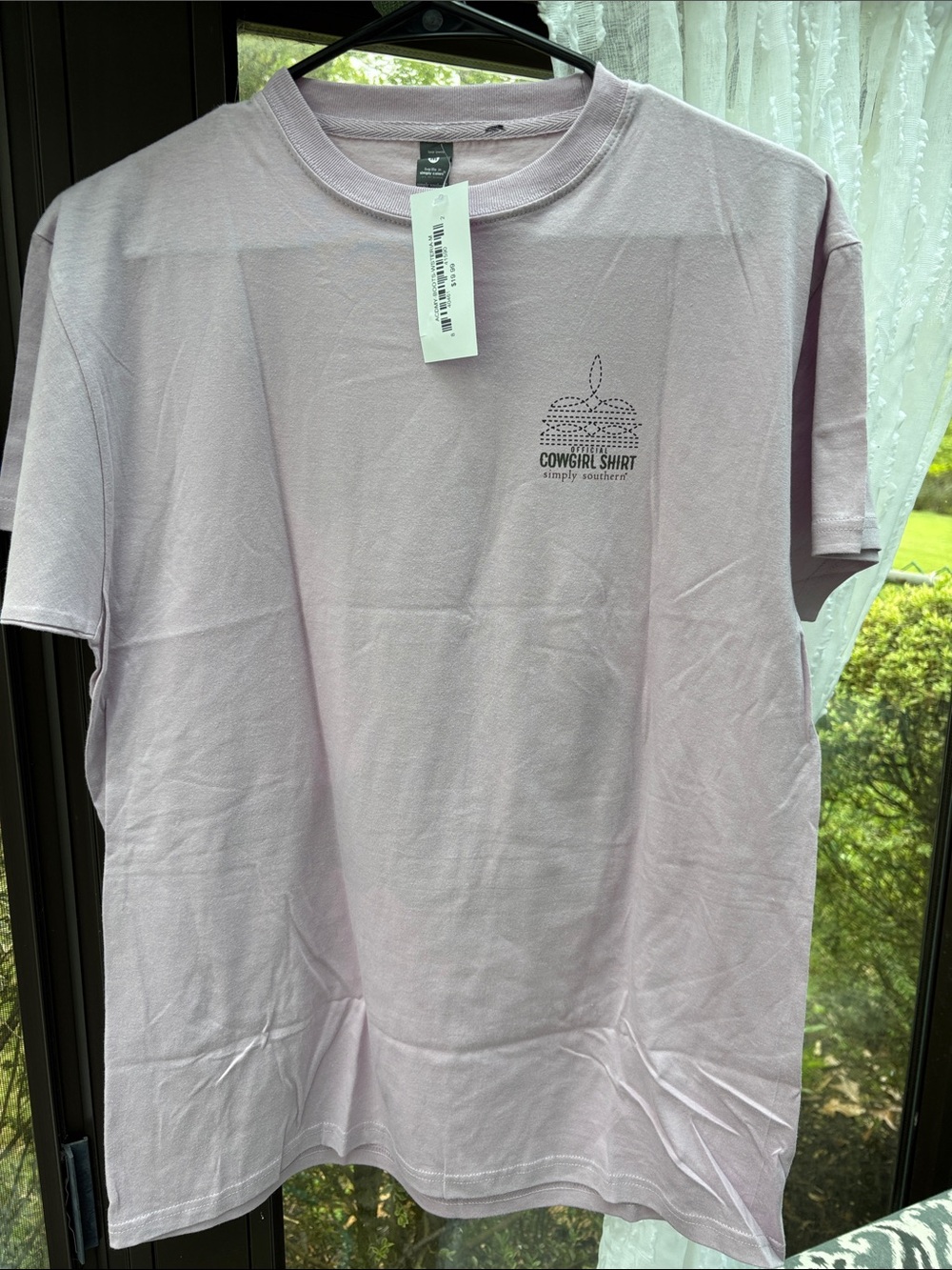 Simply Southern Light Lavender Cowgirl Short Sleeve Tee